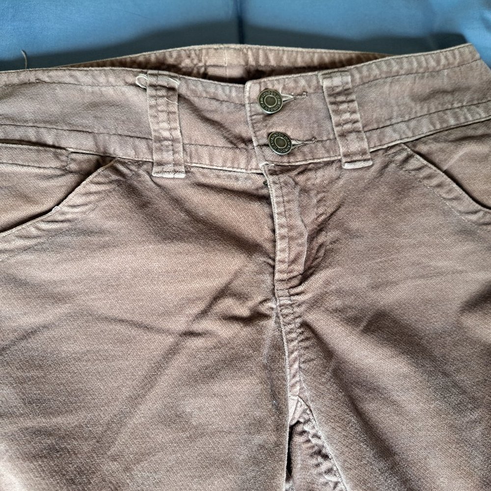 London Jean Womens 2 Beige Christie Fit Velvet Flare Leg Pants